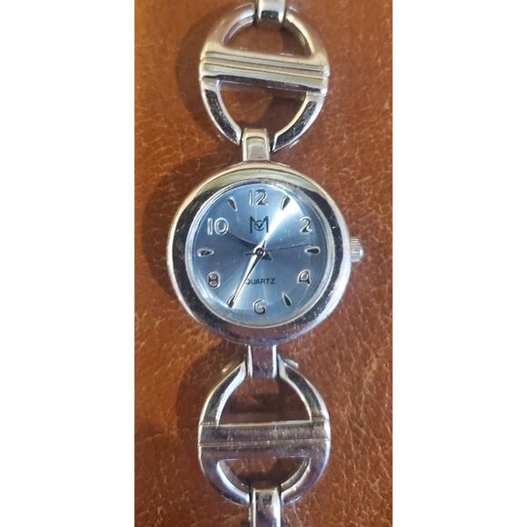 7.5 In Stainless Steel Caseback Japan Movt Blue Face Watch SR626SW Need Repaired - Picture 3 of 9